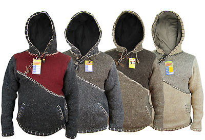 Cross Zip Handmade Hippie Boho Winter Wolle Patchwork Pullover Nepalsese Jacken