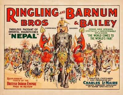 Ringling Bros Barnum & Bailey Circus Classic Poster Ad Photo rePrint 4''x6''