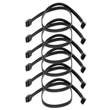 6 Pcs 24" SATA 3.0 III SATA3 SATAiii 6 Gbps HDD Hard Drive Data Cable Cord Black