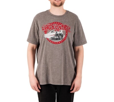 NWT Men's Licensed Aerosmith Soft Crewneck Short Sleeve Band Tee Walnut XL