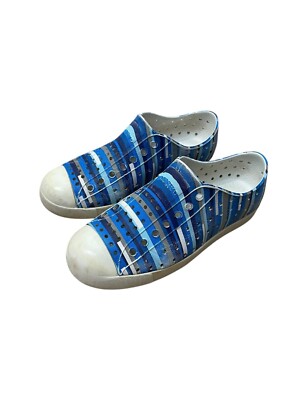 Native Jefferson Shoes Blue Stripes Size J1