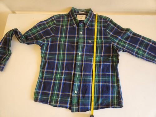 Abercrombie & Fitch Damen grünes Langarm Button-Down kariertes Hemd Gr. M-L - Bild 2 von 12