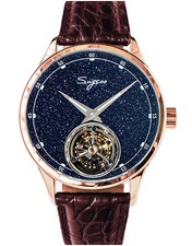 Sugess Tourbillon Blue GoldStone Dial Seagull ST8230 Mechanical Watch SU8230STRG