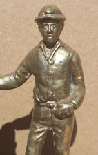 Vintage Antique Brass minor pits Decorative Display miners coal top mine diarama