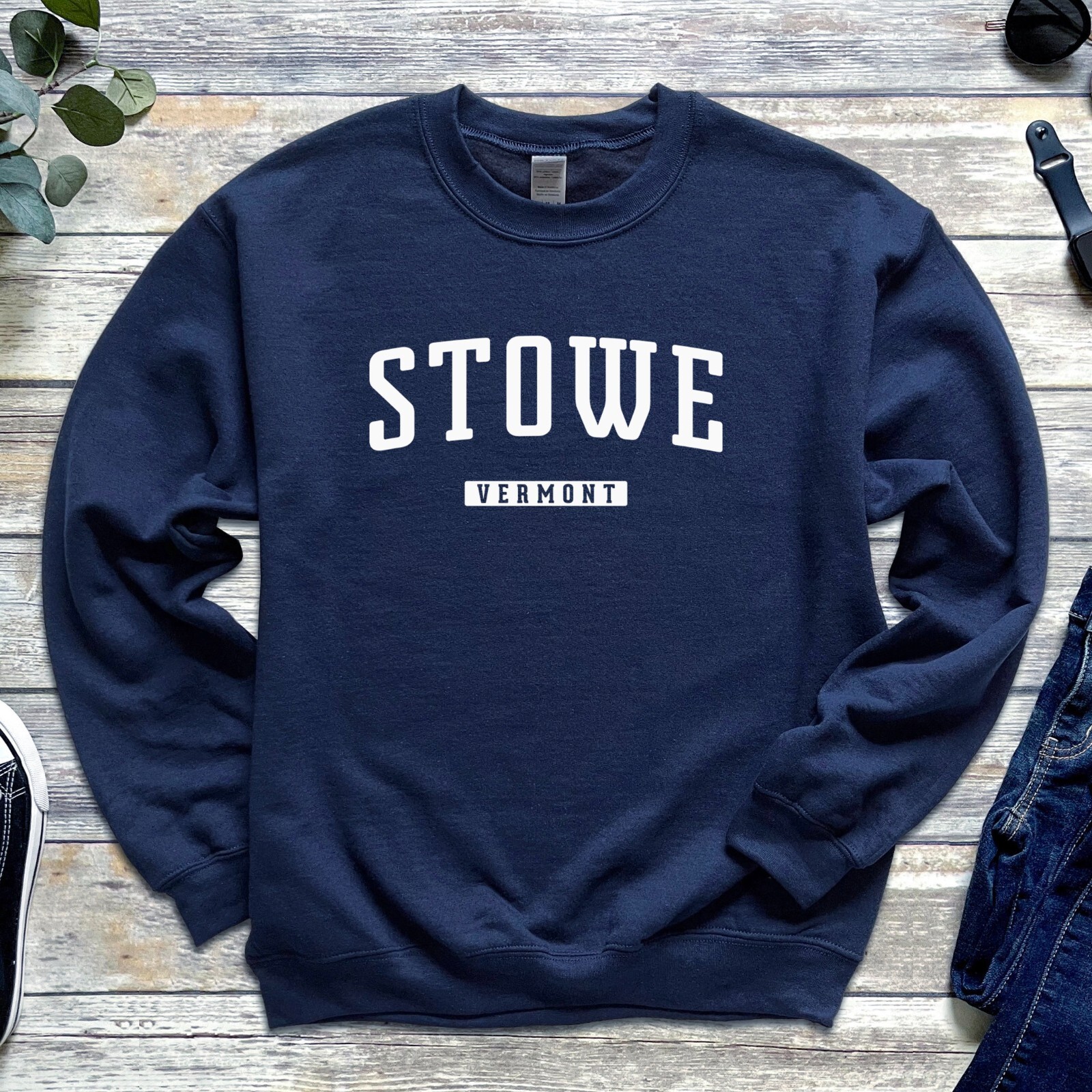 Stowe Sweatshirt | Stowe Vermont Crewneck Sweatshirt | Green