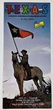 198 Texas Musical History Palo Duro Canyon State Park VTG Travel Brochure TX