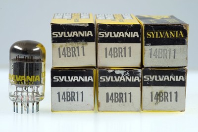 6 Vintage 14BR11 Sylvania Compactron Twin Triode Pentode Radio TV Audio Vacuum T