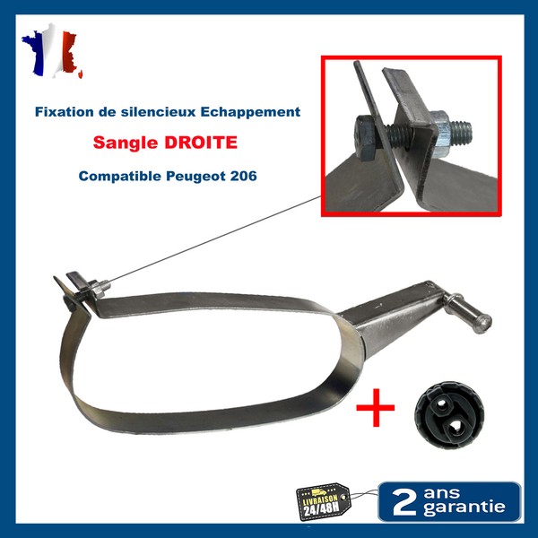 Halskette Auspuff Gurt + Silent-Block Kompatibel 206 Cc Sw 206 Festsetzung Recht-image