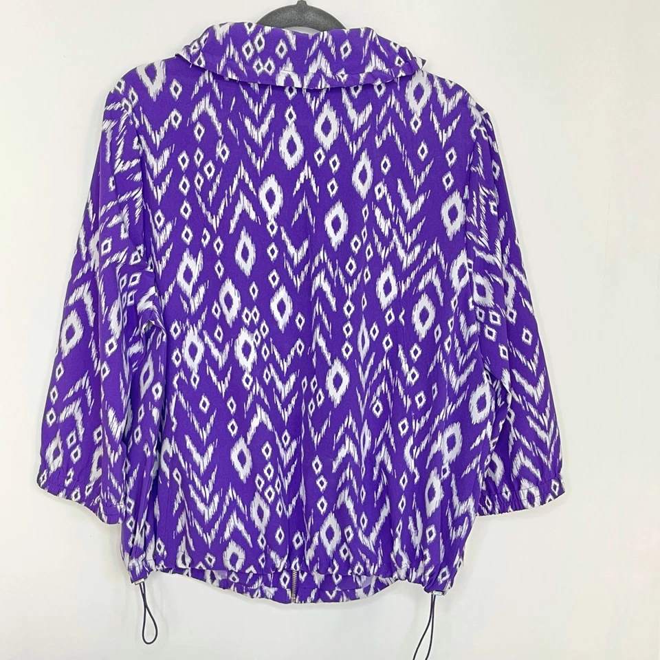 Chaqueta Chicos Zenergy 3 Neema Cremallera Ikat Púrpura Blanco Estampado Foto 2 de 4