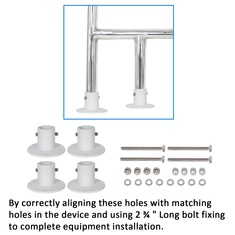 Aluminum Slide Deck Flange w/ Flange Bolt For Inground Swimming Pools 4 pcs - Image 4 of 4