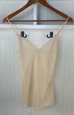 Rebecca Taylor 100 Silk Camisole Tank Top Nude Blush Adjustable Strap Size 4