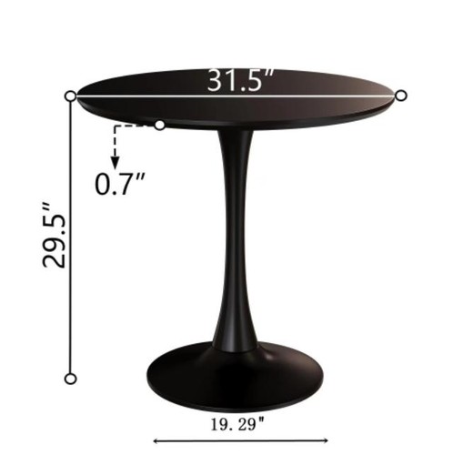 31.5" Black Round Coffee Table Tulip Style MDF Top Pedestal Base Multi-Use New - Picture 14 of 14