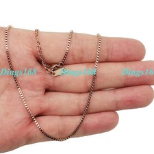 Men Womens Real 18K Rose Gold Filled 1.5mm wide Italian Box Chain Necklace P048R