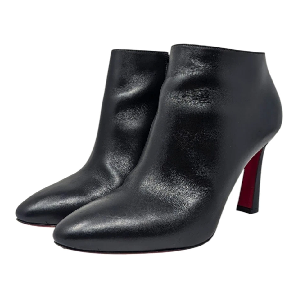 Christian Louboutin Eleonor 85 Botín Botín Cuero Negro Suela Roja 38 Foto 2 de 4