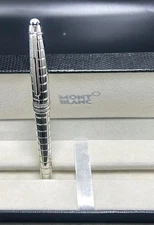 Montblanc Meisterstuck Ballpoint Pen Silver Body + Silver Clip I Black Ink