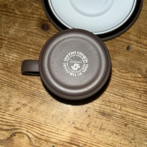 Hornsea Contrast Set Of 4 Espresso Small Coffee Cups & Saucers Matte Brown - Picture 4 of 6