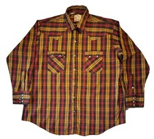 Vintage Dee Cee Brand Pearl Snap Western Shirt Mens Big Man Sz 18 XL Made In USA