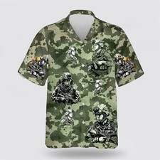 Military Us Army Pattern Hawaiian Shirt 8211 Gift For Military Personnel