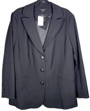 Semantiks Black 3-Button Blazer Stretch Nordstrom Lined Dress Suit Jacket 22W