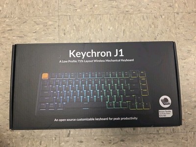 Keychron J1 Low Profile 75% Wireless Mechanical Keyboard, Brown Tactile Switches