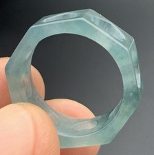 Video Certified Natural A Jadeite Jade Heart Round Circle Ring NO. 5.25  419916