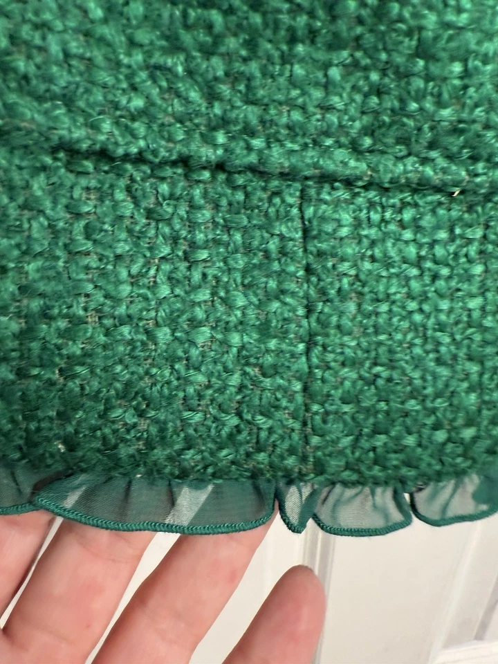 Joan Rivers Green Wool Tweed Blazer Jacket Gold Buttons Old Money Women's Size 6 - Image 4 of 4