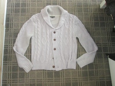 Twisted Soul Damen Strickjacke Gr. XL 18-20 Vintage 80er Grobstrick Zopfmuster Knopf