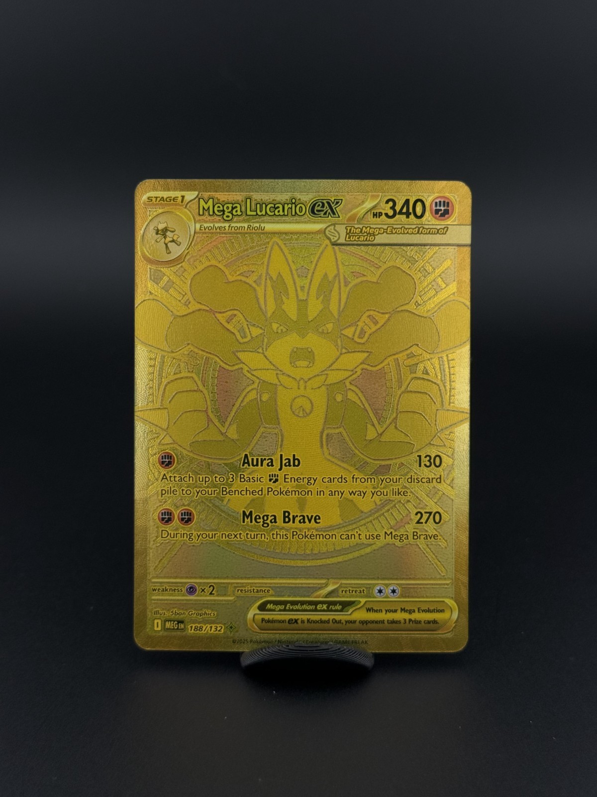 Mega Lucario Ex #188/132 Mega Evolution Hyper Rare NM