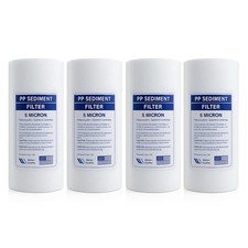 5 Micron Whole House Sediment Water Filter Cartridge - 10"x4.5", 4 Pack