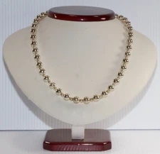 VINTAGE STERLING SILVER PEARL BEAD NECKLACE 18.25" SIGNED 27G