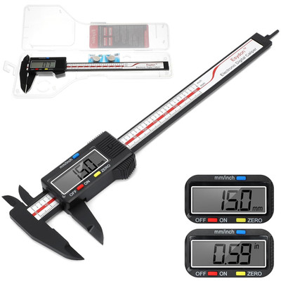 Digital Caliper, Upgraded Calipers 6 Inch, Measuring Tool, Electronic Ruler, wit