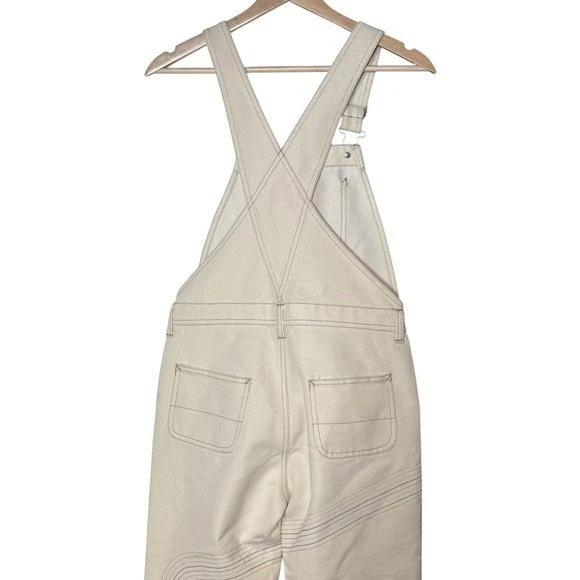 Mono babero vaquero marfil Gap para niños corte bota costura arco iris talla XL informal Foto 4 de 4