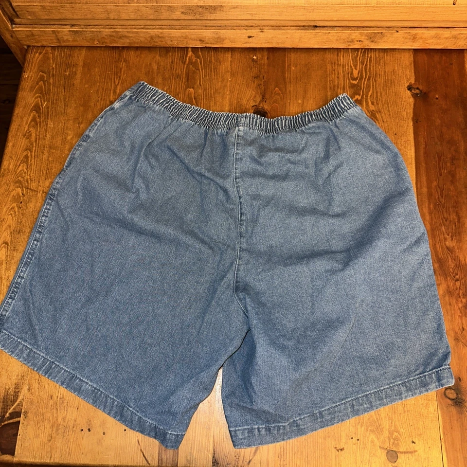 Pantalones Cortos de Jean Woman Within Azul Denim Para Mujer Talla Grande 24W 9” Entrepierna Foto 2 de 4