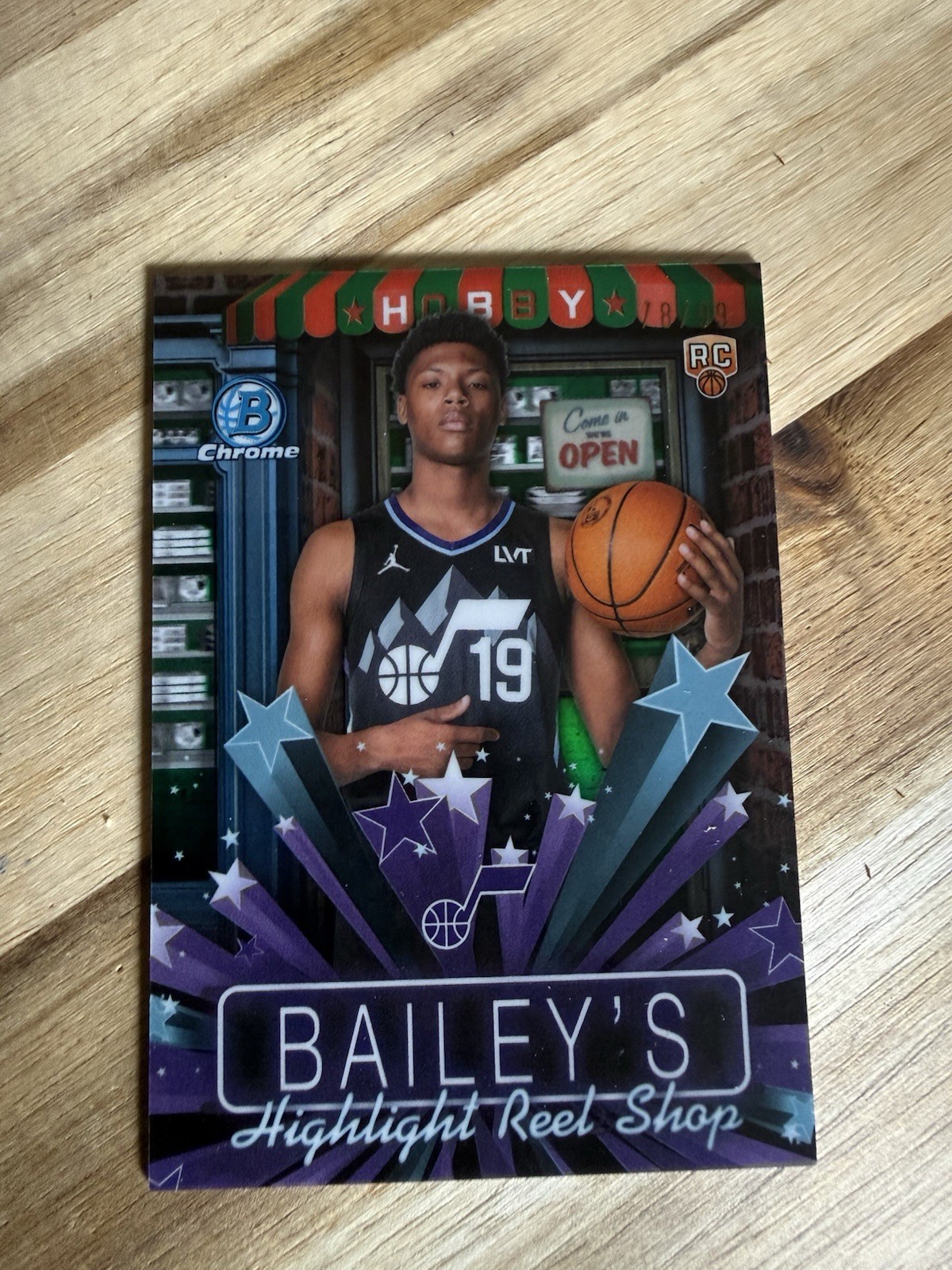 2025-26 Bowman #HS-9 Ace Bailey Hobby Stars Chrome Green 78/99 Rookie Jazz