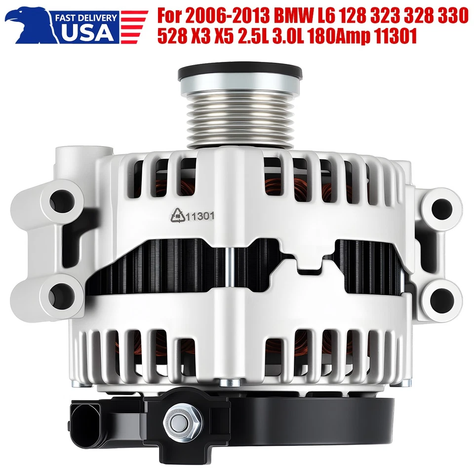 180A Auto Alternator 0-121-715-112 6-Groove Fit BMW X3 3.0si 2007-2008 Foto 3 de 4
