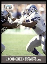 1991 FLEER ULTRA FLEER JACOB GREEN C SEATTLE SEAHAWKS #135 GRAY GREY BORDERS