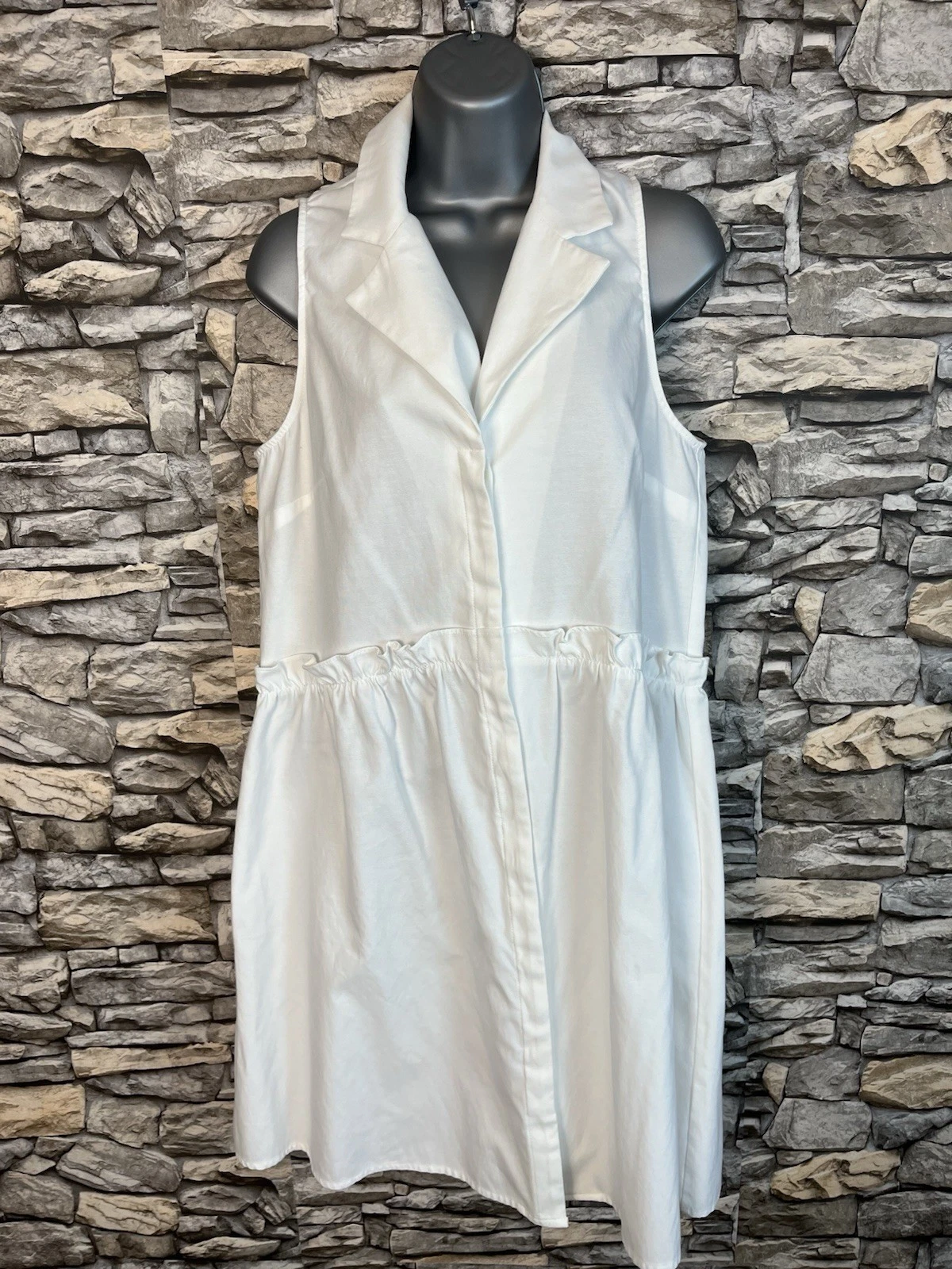 Tuckernuck Oxford White Sleeveless Royal Shirt Dress Sz L
Opens in a new window or tab