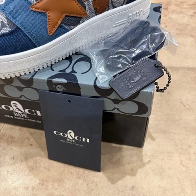 APE x COACH BAPE STA Denim Sneakers Navy US10 | eBay