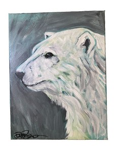 Polar Bear, 9” X 12”, Acrylic/Canvas, Original,Signed, COA