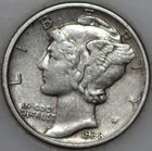 1938-P Mercury Dime 90% Silver, Popular Collector Coin As Shown [SN01]