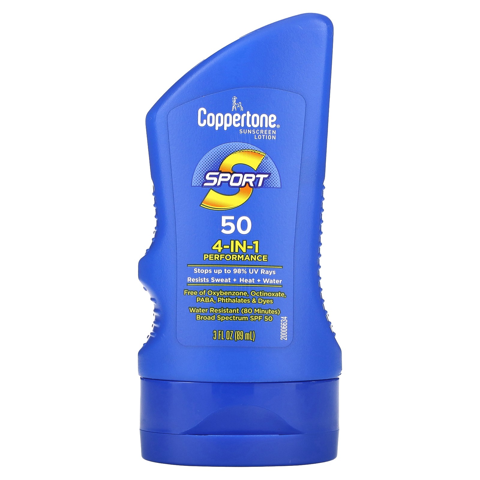 Спортивный, солнцезащитный лосьон, эффективность 4 в 1, SPF 50, 3 жидких унции (89 мл)