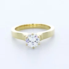 1.14ct Lab-Created Diamond G/VS1 Round Cut 18K Gold Prong Classic Solitaire Ring