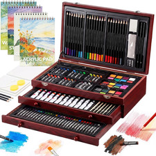 194 Piece Deluxe Art Set, Painting Drawing Art Supplies with 4 Drawing Pads, Acr