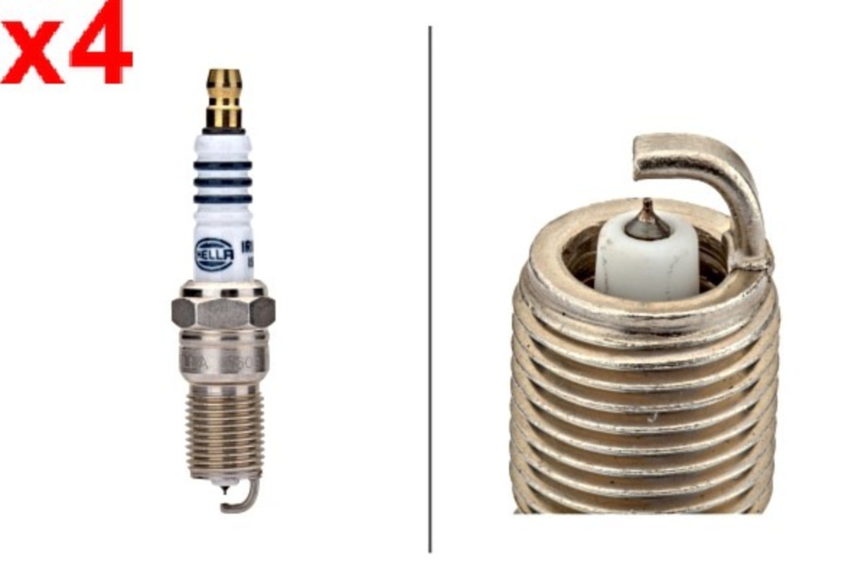 HELLA 4x Spark Plug For FORD Fiesta V Focus C-Max MAZDA 3 6 Mpv II 02-14 1315691