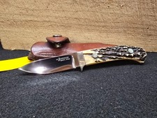 Vintage Custom S.R Johnson- Loveless Style Mastersmith knife Stag Handle