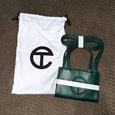 Telfar Green Mini Shopping Tote Bag Solid Rec...