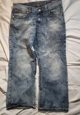 Men's Used Rock4denim wrangler Jeans sz 38×30 Free Shipping 
