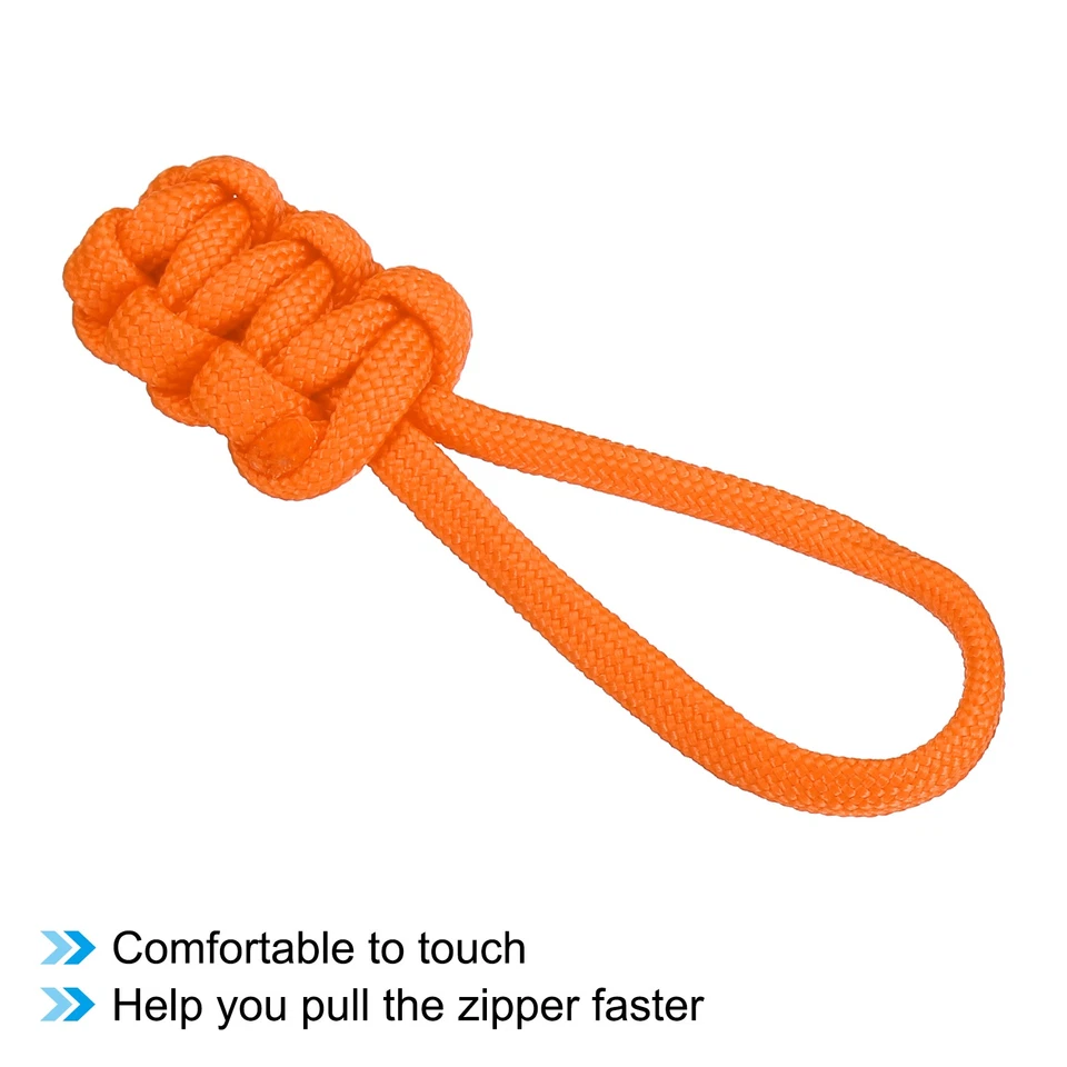 6 tiradores de cremallera de repuesto cable de extensión mango fijación lengüeta naranja Foto 4 de 4