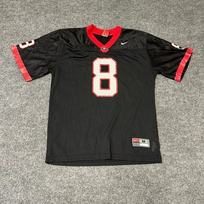 Nike Jersey Mens Size M Black Georgia Bulldogs UGA Football Number 8 Mesh - Image 1 of 4