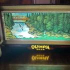 VTG OLYMPIA Beer Mountain Waterfalls MOTION 💯 Bar Light Sign & Hats ~WORKING~